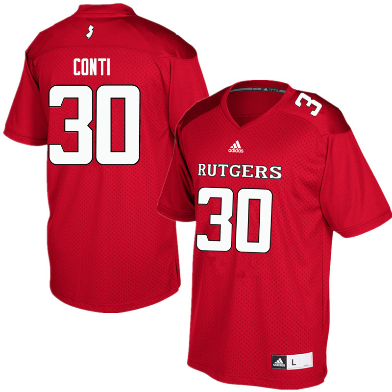 Men #30 Chris Conti Rutgers Scarlet Knights College Football Jerseys Sale-Red